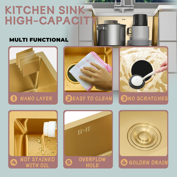 Gold Rectangular Kitchen Sink