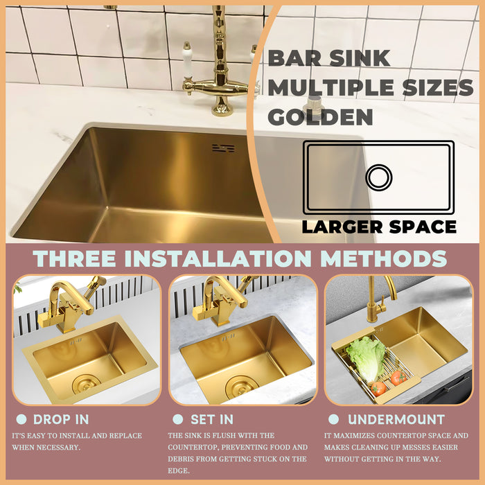 Gold Rectangular Kitchen Sink