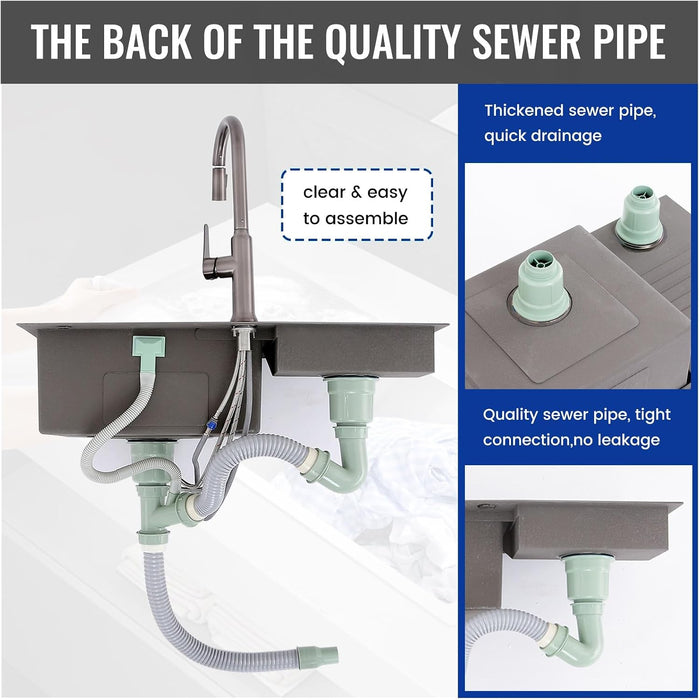 Washboard Laundry Utility Sink with Built-In Drainboard