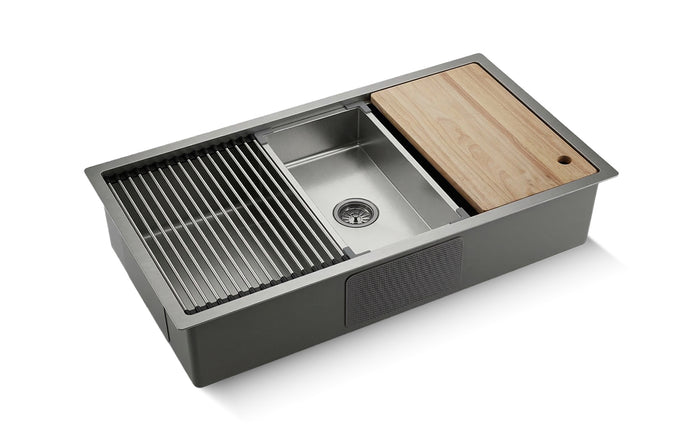 Silver Textured Stainless Steel Sink 32 inch top mount