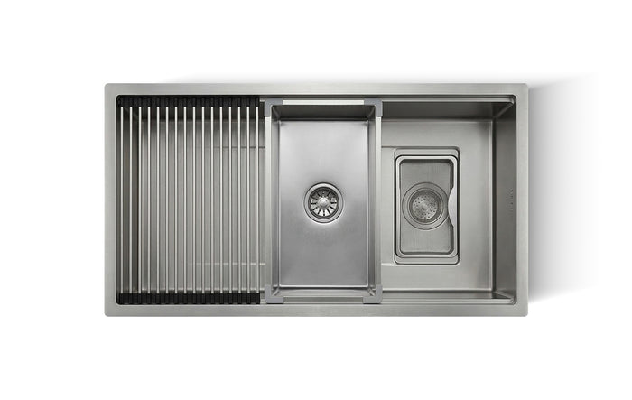Silver Textured Stainless Steel Sink 32 inch top mount