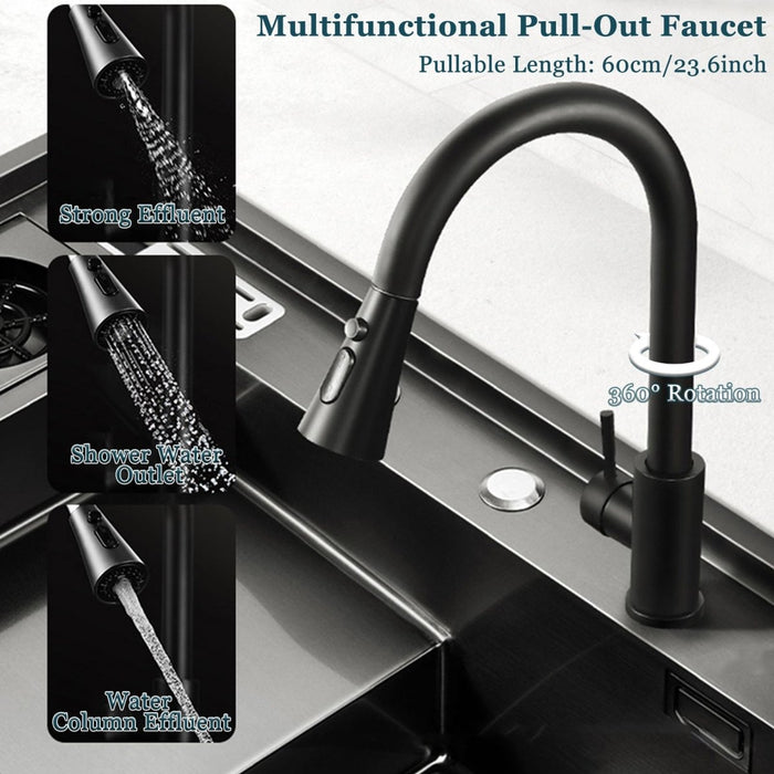 Black Stepped Sink, Kitchen - Modura Sinks
