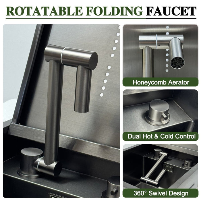 Cover Plate Sink with Folding Faucet - Modura Sinks