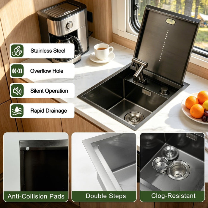 Cover Plate Sink with Folding Faucet - Modura Sinks