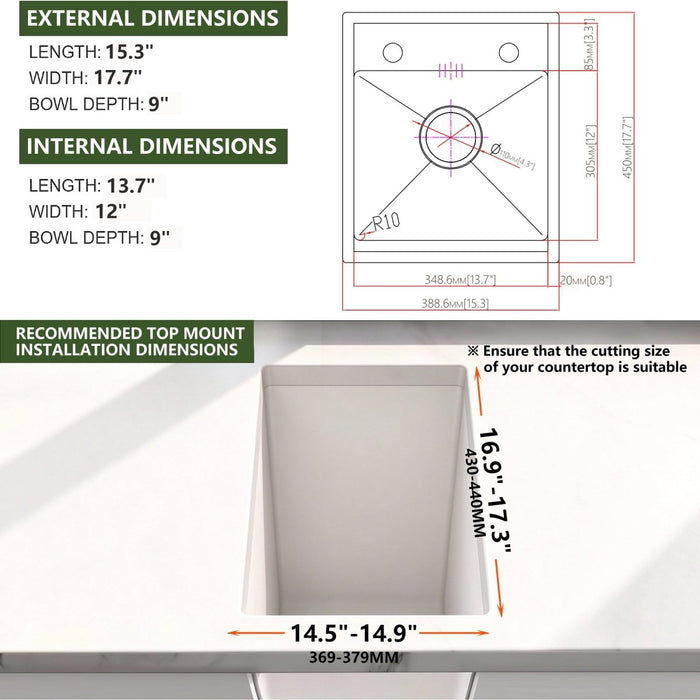 Cover Plate Sink with Folding Faucet - Modura Sinks