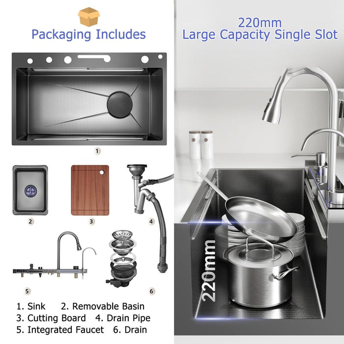 Double Waterfall Sink with 4-Way Faucet System - Modura Sinks