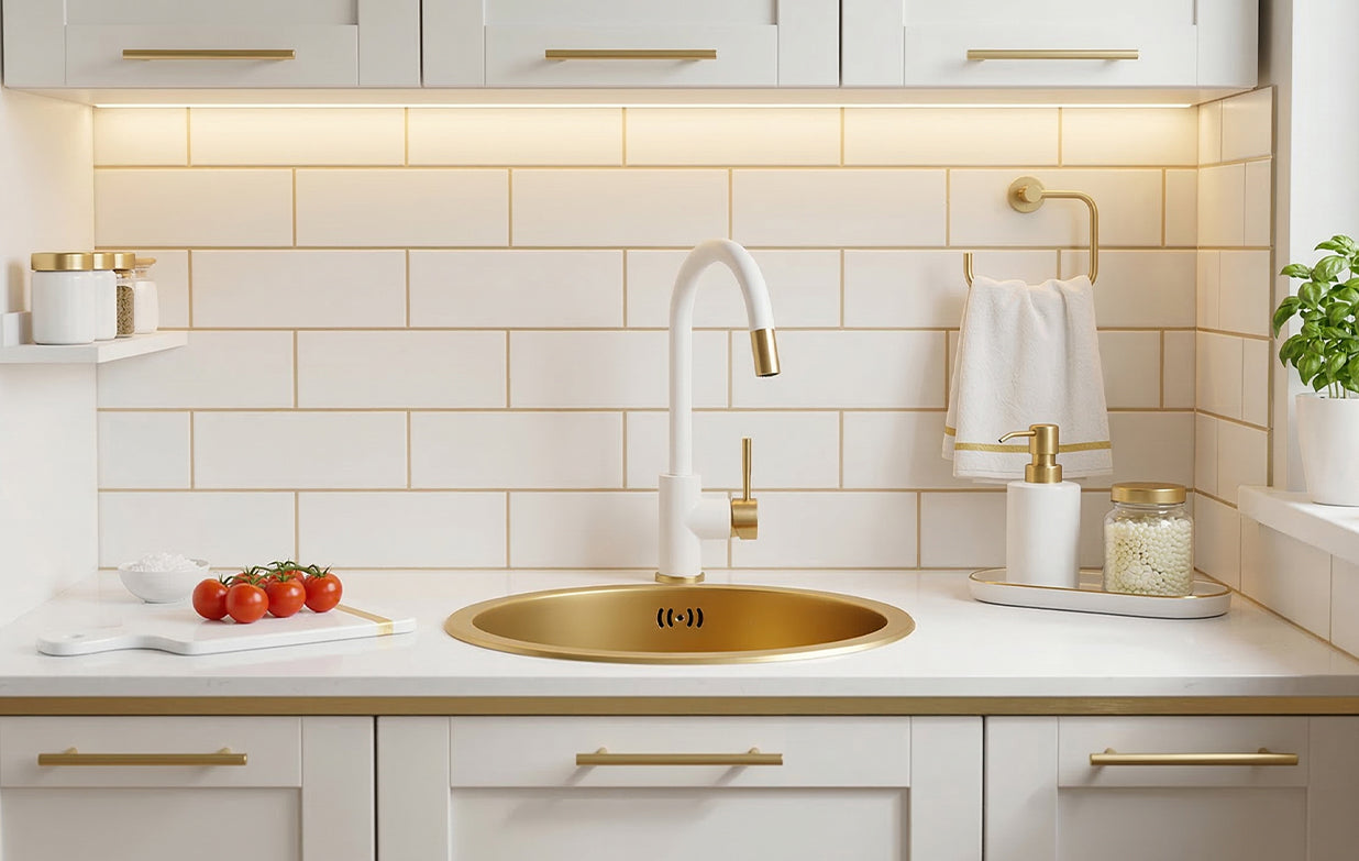 Gold Bar Sink round 13 inch undermount