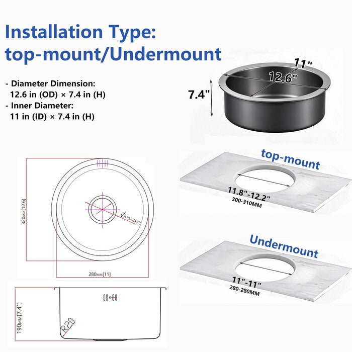 Gold Round Bowl Sink - Modura Sinks