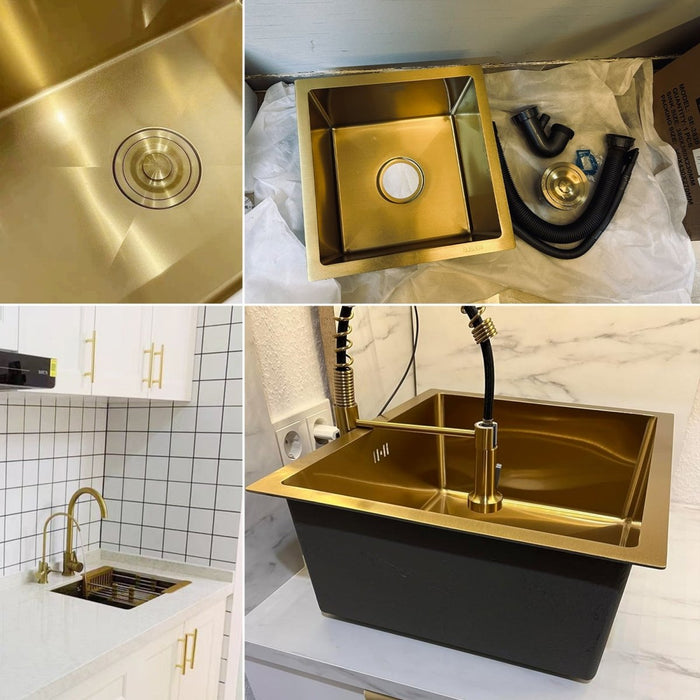 Gold Square Bowl Sink - Modura Sinks