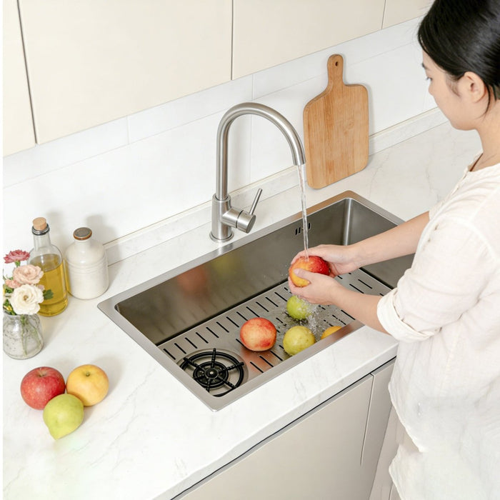 Kitchen Sink 19 inch Silver with Cup Rinser - Modura Sinks