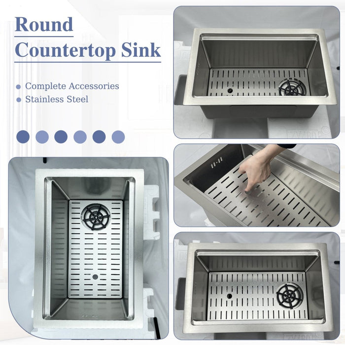 Kitchen Sink 19 inch Silver with Cup Rinser - Modura Sinks