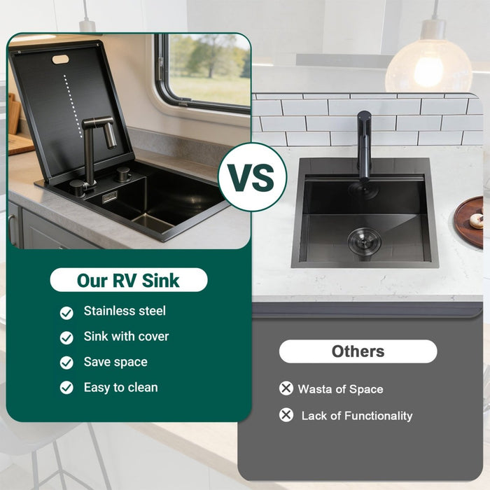 RV Kitchen Sink with Folding Faucet - Modura Sinks