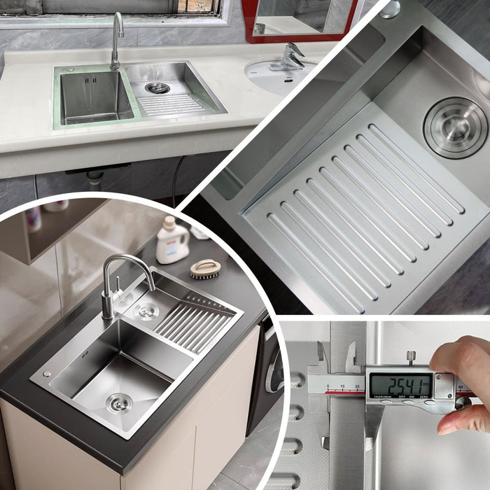 Washboard Laundry Utility Sink with Built-In Drainboard - Modura Sinks