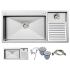 Washboard Laundry Utility Sink with Built-In Drainboard - Modura Sinks