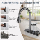 Waterfall Workstation Kitchen Sink with Digital Display and Pull-Out Faucet - Modura Sinks