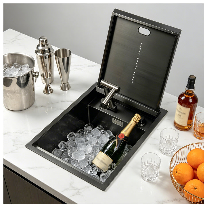 RV Kitchen Sink with Folding Faucet