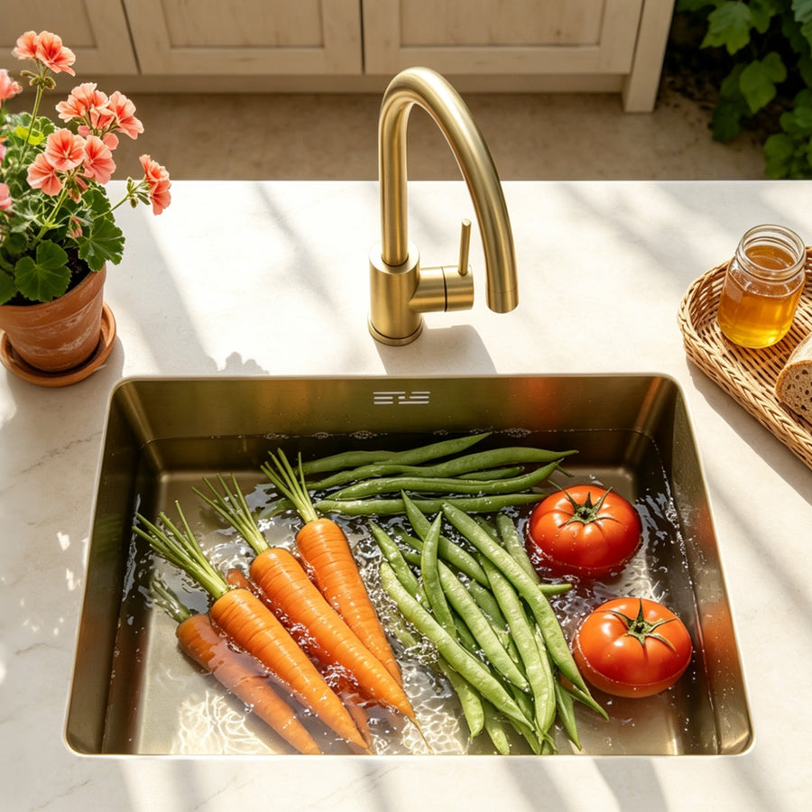 Gold Rectangular Kitchen Sink