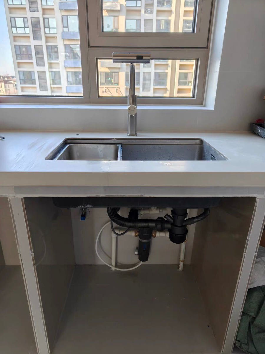 Silver Textured Stainless Steel Sink