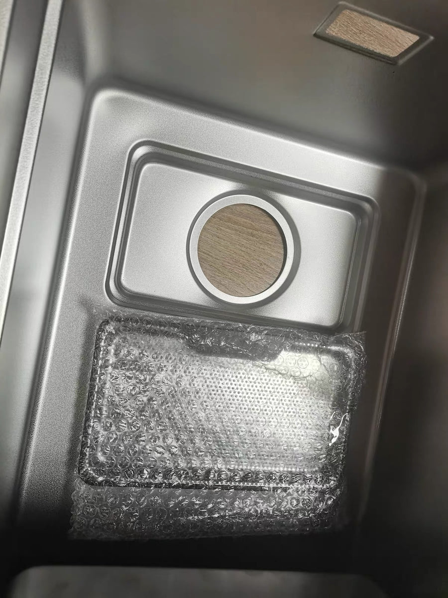 Silver Textured Stainless Steel Sink