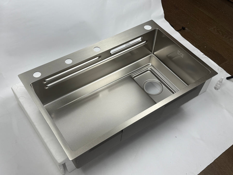 Silver Waterfall Workstation Sink