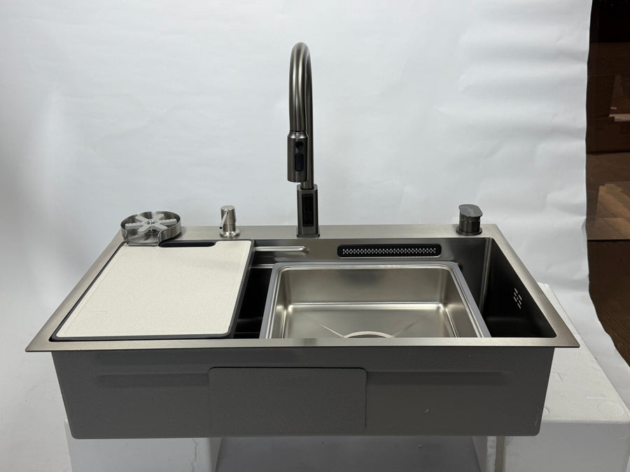 Silver Waterfall Workstation Sink