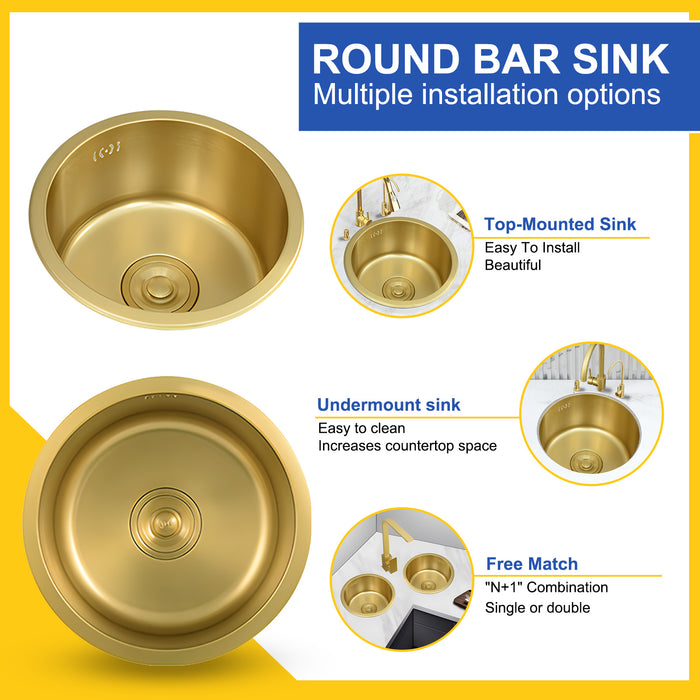 Gold Round Bowl Sink