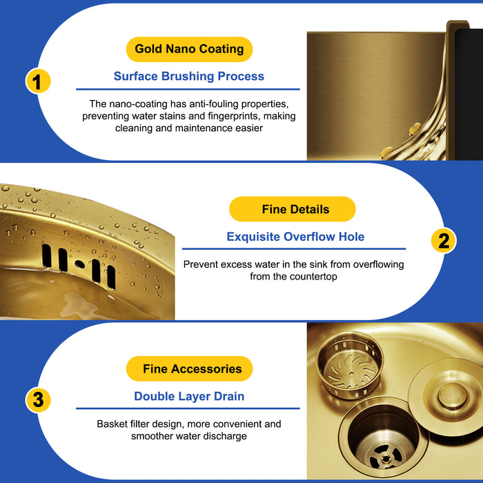 Gold Round Bowl Sink