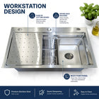 Workstation Kitchen Sink, Double Tier – Top Mount