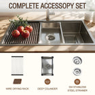 Kitchen Sink, Textured Stainless Steel – Colander & Rack Included