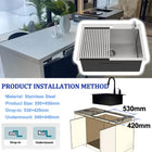 Silver Sink With Drying Rack - Modura Sinks