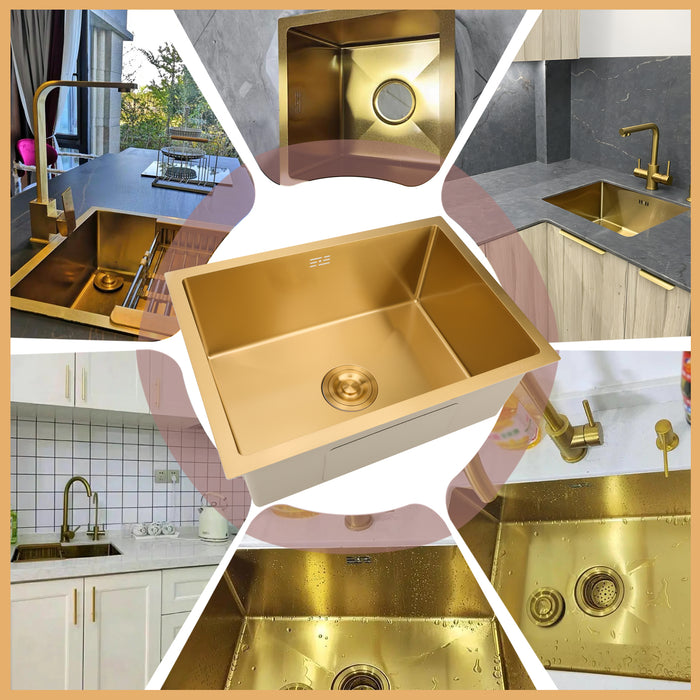 Gold Rectangular Kitchen Sink