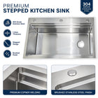 Workstation Kitchen Sink, Double Tier – Top Mount