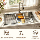 Kitchen Sink, Textured Stainless Steel – Colander & Rack Included