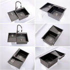 Washboard Laundry Utility Sink with Built-In Drainboard