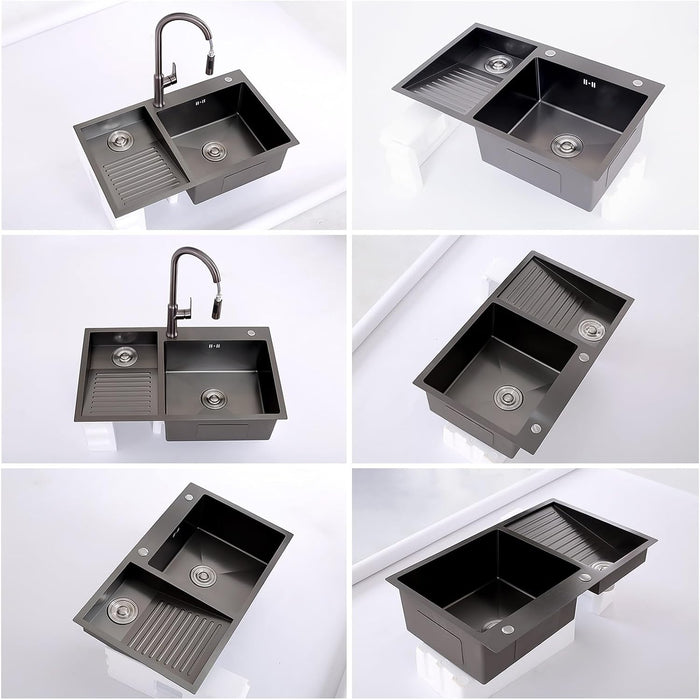 Washboard Laundry Utility Sink with Built-In Drainboard