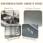Kitchen Sink, Textured Stainless Steel – Colander & Rack Included