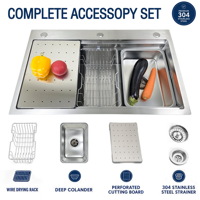 Workstation Kitchen Sink, Double Tier – Top Mount
