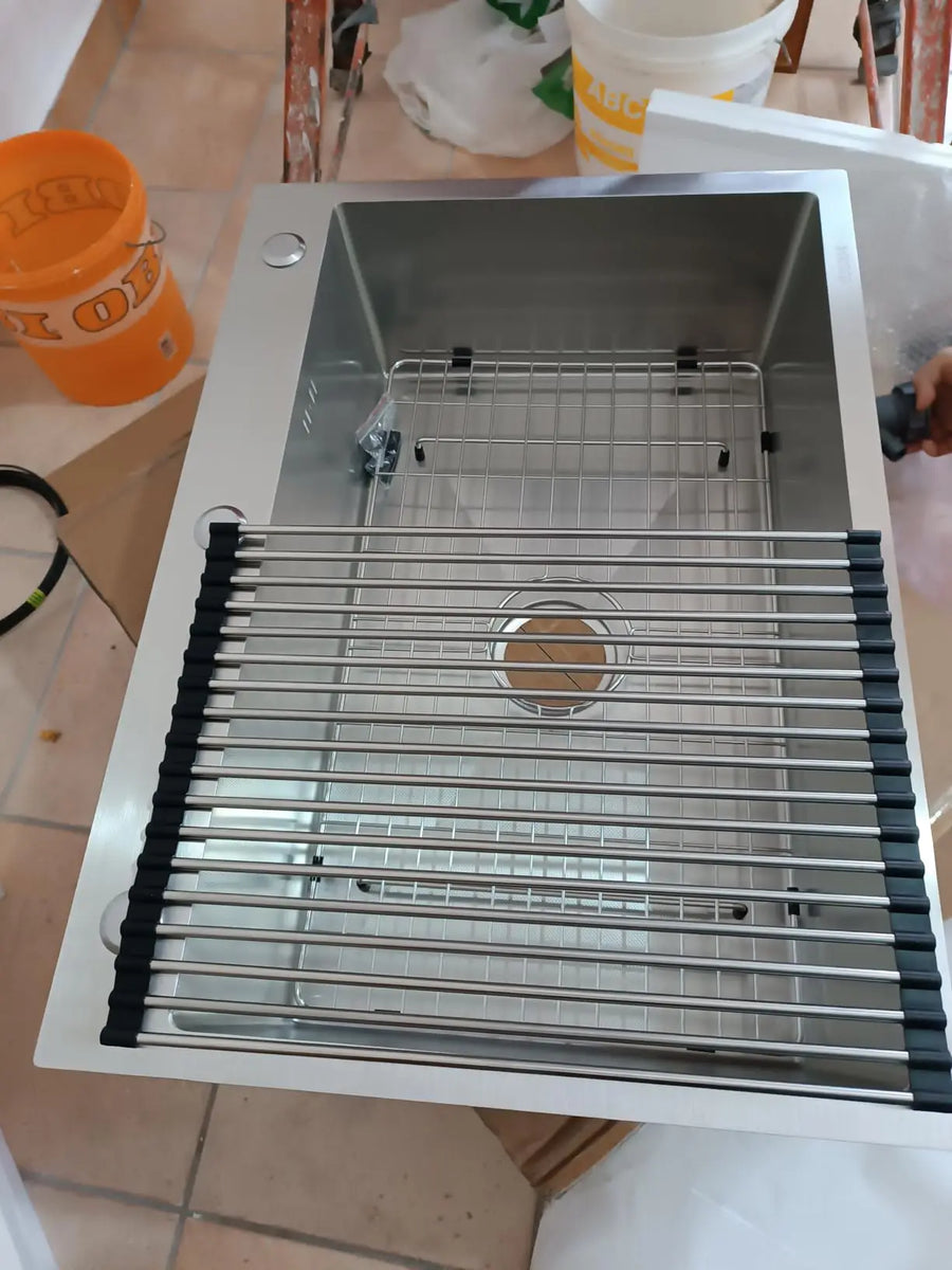 Kitchen Sink with Faucet & Glass Rinser