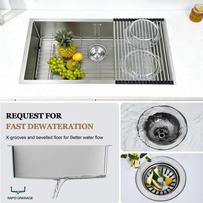 Silver Narrow Rim Kitchen Sink