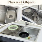 Kitchen Sink, Textured Stainless Steel – Colander & Rack Included