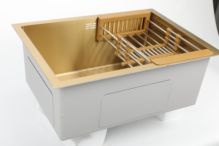 Gold Rectangular Kitchen Sink