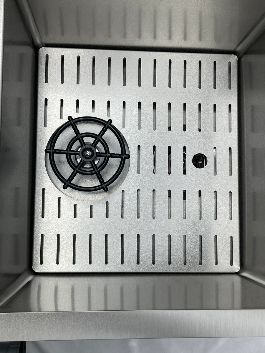 Silver Square Sink with Cup Rinser