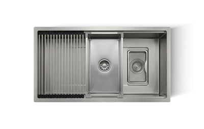 Silver Textured Stainless Steel Sink 32 inch top mount