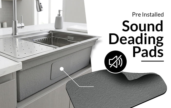Silver Double-Step Workstation Sink installed on countertop