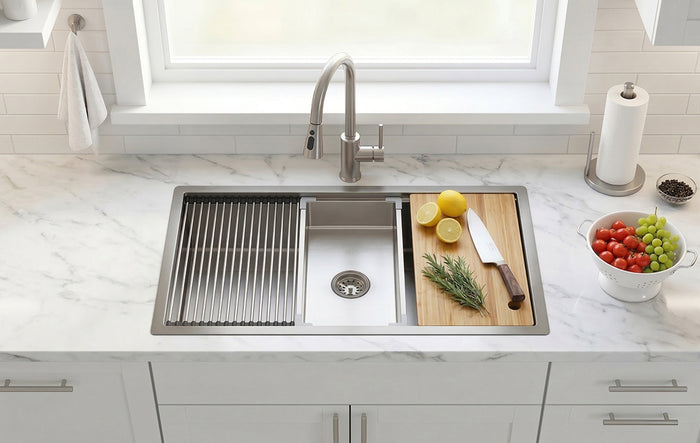 Silver Textured Stainless Steel Sink for modern kitchens