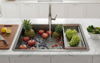 Beveled Corner Workstation Sink for prep and washing