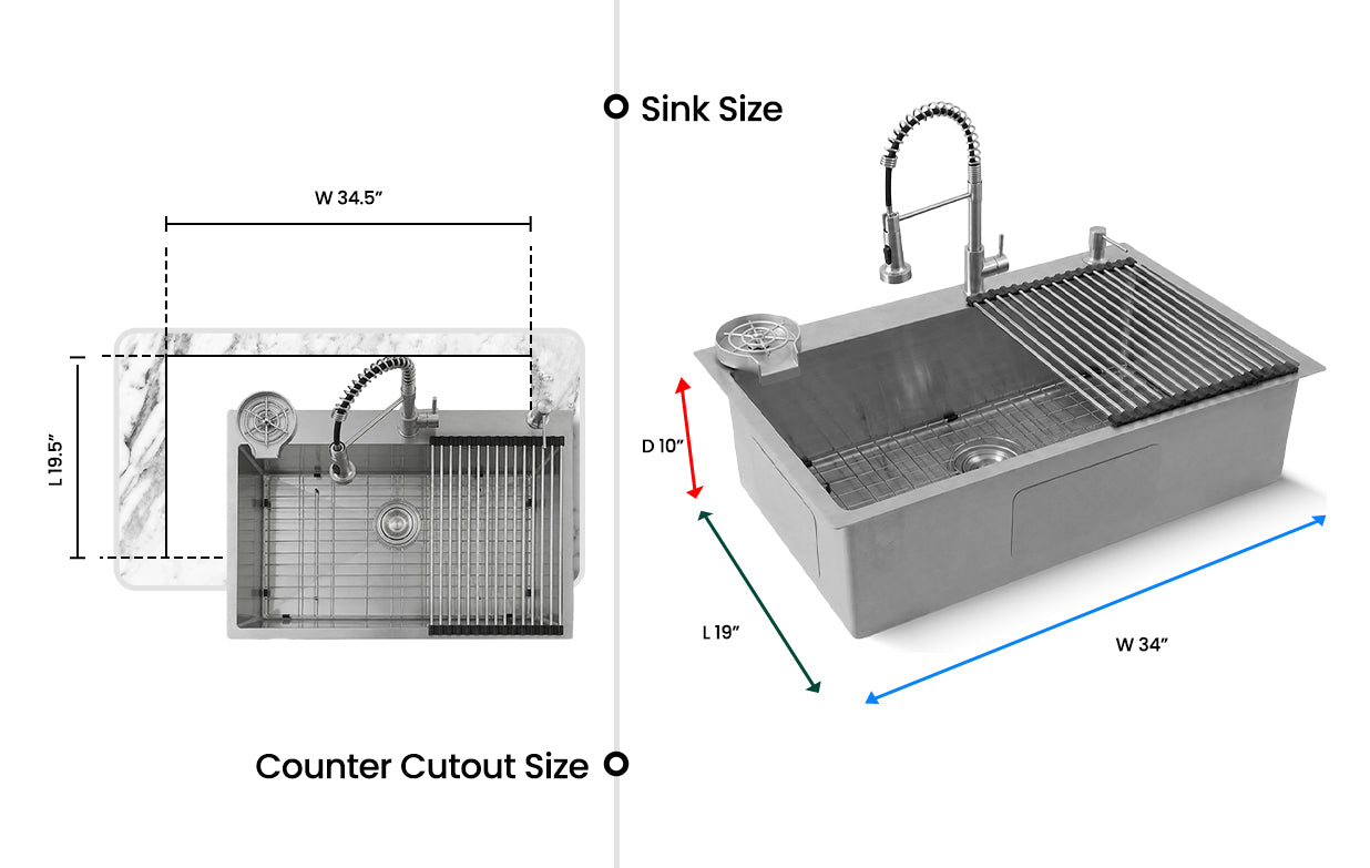 Silver Kitchen Sink with Faucet & Glass Rinser for home kitchen setup