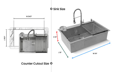 Silver Kitchen Sink with Faucet & Glass Rinser for home kitchen setup