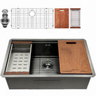 Workstation Sink with Cutting Board & Rack