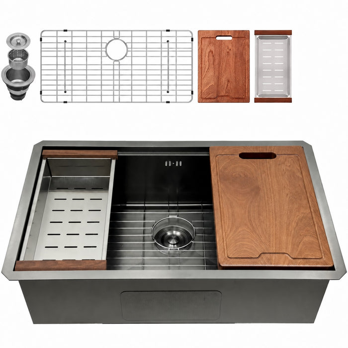 Workstation Sink with Cutting Board & Rack
